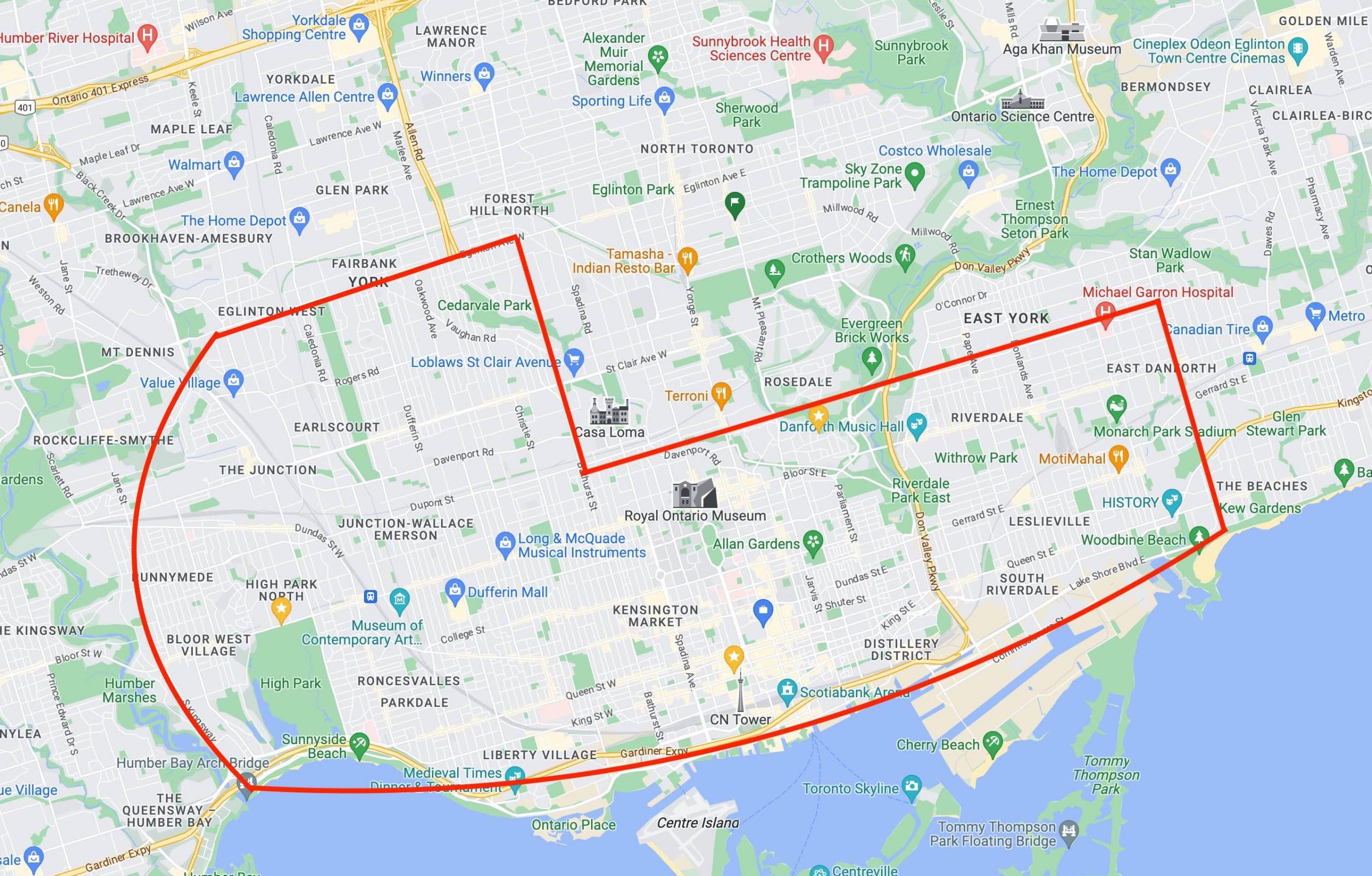 map of locations to invest for multi-unit family homes in toronto